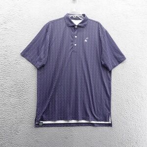 Turtleson‎ Polo Shirt Mens Large Navy Geometric Print Short Sleeve Golf